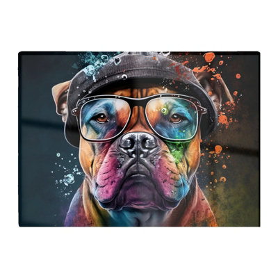 B&Q -  Staffordshire Bull Terrier Dog Splashart Chopping Board