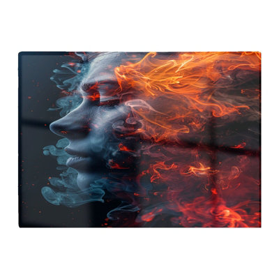 B&Q -  Fiery Mindscape: Portrait In Flames Chopping Board