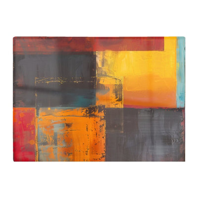 Warren Reed Designer Golden Blocks Of Abstract Chopping Board from B&Q