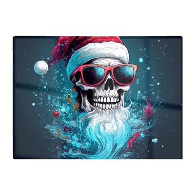 Warren Reed Designer Magical Santa Hat Skull Splashart Chopping Board from B&Q