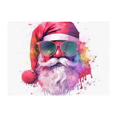 B&Q -  Splashart Santa In Glasses Chopping Board