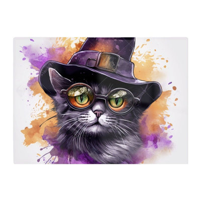 B&Q -  Splashart Longhaired Witches Cat Chopping Board