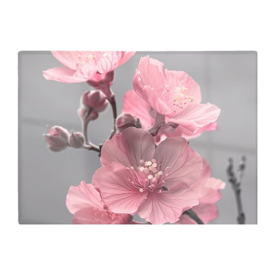 B&Q -  Delicate Pink Flowers Chopping Board