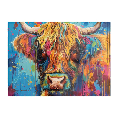 Warren Reed Designer Splashart Highland Cow Chopping Board from B&Q