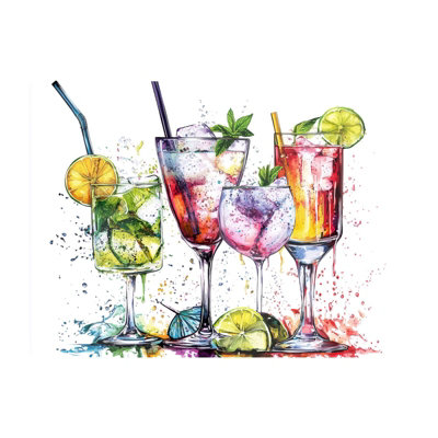 Warren Reed Designer Vibrant Cocktail Splash Chopping Board from B&Q