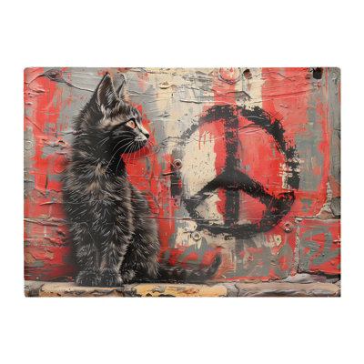 Warren Reed Designer Urban Peace: A Banksy Inspired Kitten Chopping Board from B&Q