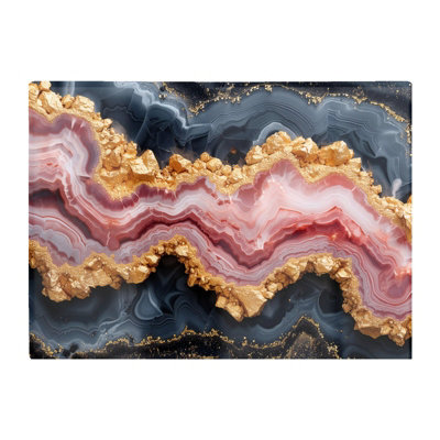 B&Q -  Black And Pink Marble Effect Chopping Board