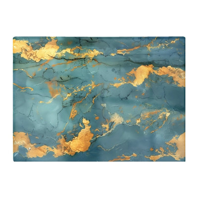 B&Q -  Gold And Azure Marble Effect Chopping Board