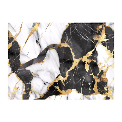 B&Q -  Gold And Black Marble Effect Chopping Board