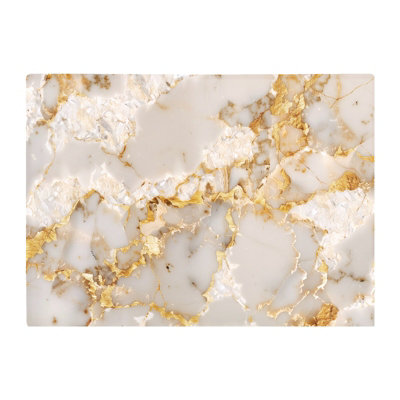 B&Q -  Gold And White Quartz Effect Chopping Board