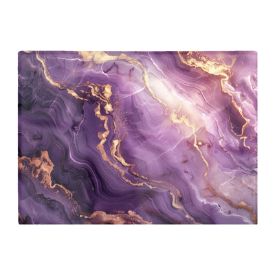 B&Q -  Purple And Gold Marble Effect Chopping Board