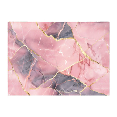 B&Q -  Rose And Gold Marble Effect Chopping Board