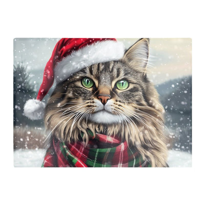 Warren Reed Designer Snowy Christmas Siberian Glass Chopping Board from B&Q