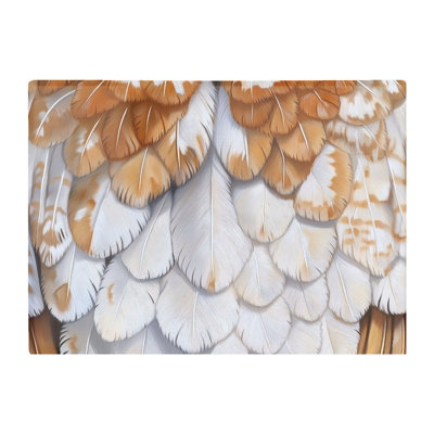 Warren Reed Designer Barn Owl Feather Print Chopping Board from B&Q
