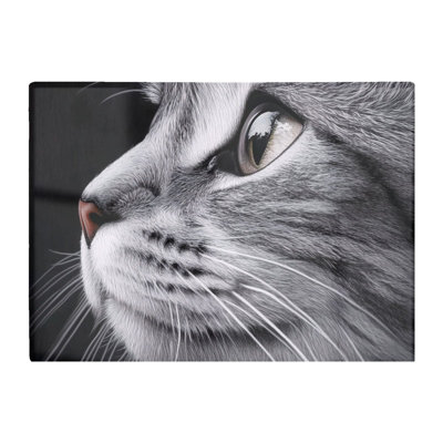 B&Q -  Silver Tabby Cat Face Chopping Board
