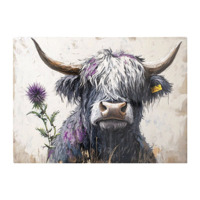 Warren Reed Designer Highland Cow Amongst Thistles Chopping Board from B&Q
