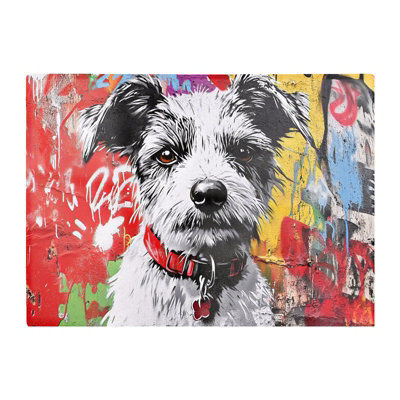 B&Q -  Colourful Terrier Banksy Inspired Chopping Board