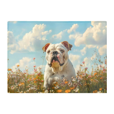 B&Q -  Bulldog Enjoying A Summer Meadow Chopping Board