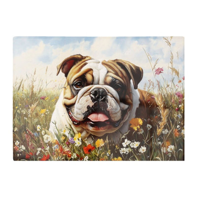 Warren Reed Designer Bulldog In The Summer Meadow Chopping Board from B&Q