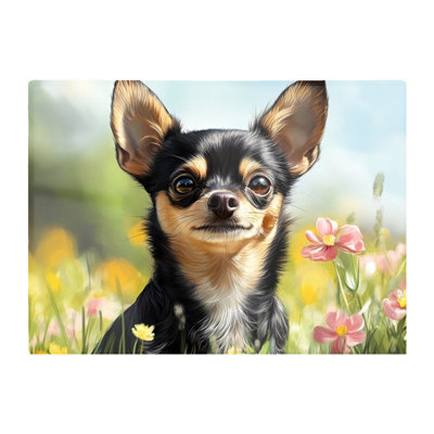 B&Q -  Chihuahua Enjoying A Summer Meadow Chopping Board