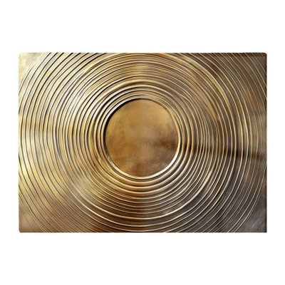 B&Q -  Golden Metallic Circles Chopping Board