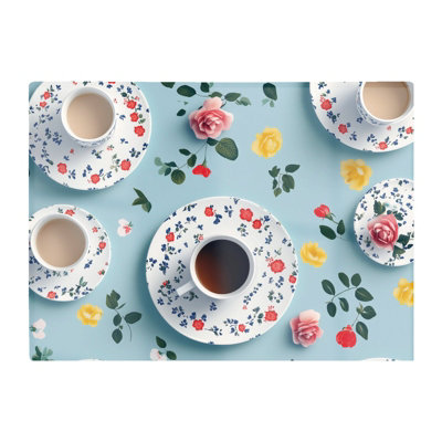 B&Q -  Tea Cups And Roses Chopping Board