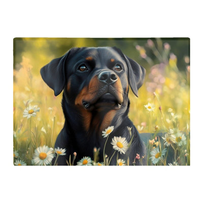 Warren Reed Designer Rottweiler In A Summer Meadow Chopping Board from B&Q