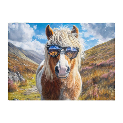 B&Q -  Shetland Pony Wearing Glasses Chopping Board