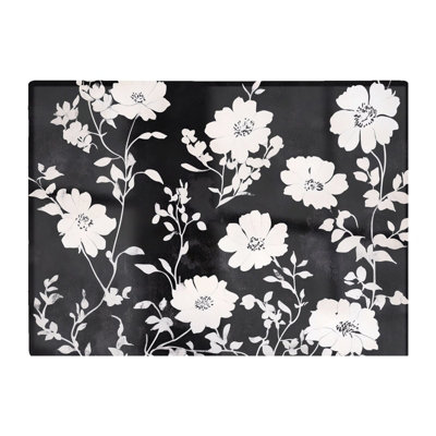 Warren Reed Designer Black/White And Floral Silhouette Chopping Board