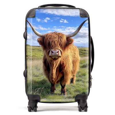 Warren Reed Designer Highland Cow In Summer SuitcaseCabin from B&Q
