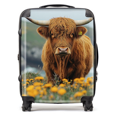 Warren Reed Designer Highland Cow By The Coast SuitcaseLarge from B&Q