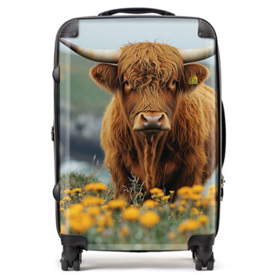 Warren Reed Designer Highland Cow By The Coast SuitcaseMedium from B&Q