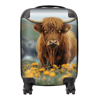 Warren Reed Designer Highland Cow By The Coast SuitcaseMini Cabin from B&Q