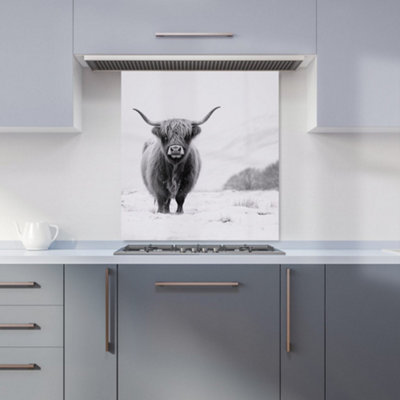 Warren Reed Designer Lone Highland Cow Kitchen Splashback from B&Q