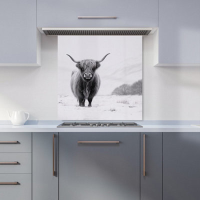Warren Reed Designer Lone Highland Cow Kitchen Splashback from B&Q