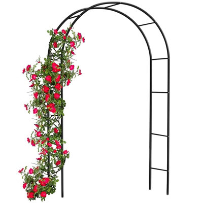 Crystals 2M Garden Arch Trellis Arched Metal Tubular Frame Climbing Plant Archway Arbour