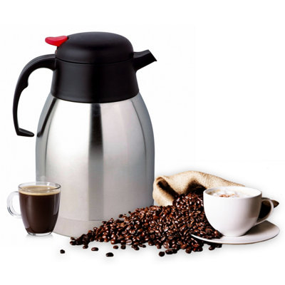 Crystals 2L S/steel Vacuum Kettle Flask Dispenser Hot Cold Tea Coffee Insulated Air Pot from B&Q