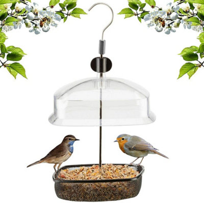 Crystals Wild Bird Adjustable Height Hanging Feeder Station Baffle Dome Peanut Seed Feed from B&Q