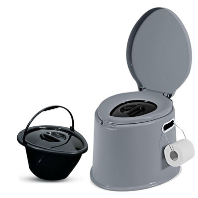 Crystals 6L Portable Camping Toilet Compact Potty Loo Caravan Picnic Fishing Festivals from B&Q