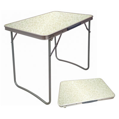 B&Q -  Portable Mdf Wooden Top Folding Dining Table Garden Outdoor Picnic Camping White