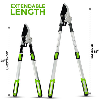 Crystals Telescopic Ratchet Bypass Loppers Tree Branch Cutter Pruner C50 Blade from B&Q