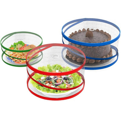 Crystals Pop-Up Food Cover 3Pc Set Picnic Protectors Collapsible Insect Net Storage Mesh from B&Q