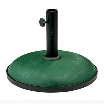 Crystals Round Umbrella Parasol Base Stand Heavy Duty 11Kg Concrete Patio Outdoor Garden Green from B&Q
