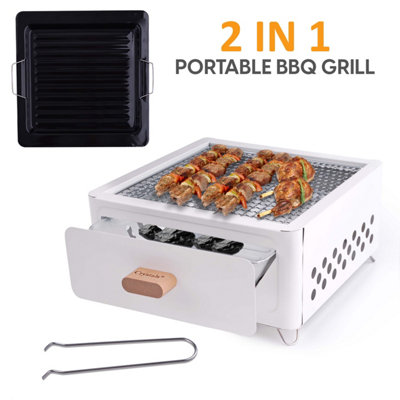 Crystals Tabletop Folding Charcoal Bbq Grill Portable Outdoor Barbecue For Travel & Picnic Black from B&Q