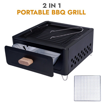 Crystals Tabletop Folding Charcoal Bbq Grill  Portable Outdoor Barbecue For Travel & Picnic White from B&Q