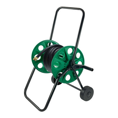 Crystals Portable Garden Hose Reel Trolley  60M Free Standing Water Pipe Cart from B&Q