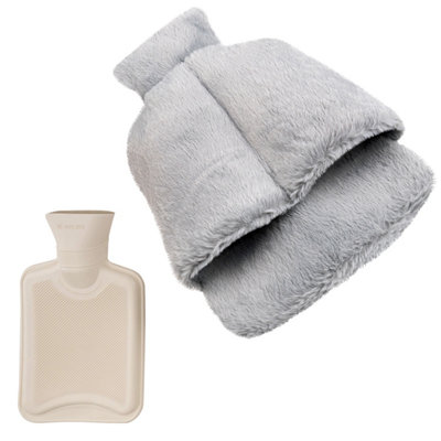 Crystals 2L Hot Water Bottle Foot Warmer Plush Heated Slippers With Cover For Cold Feet from B&Q