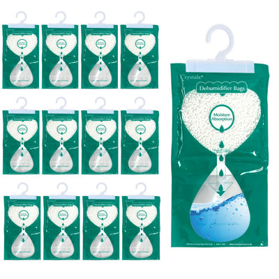 Crystals 12 Hanging Wardrobe Dehumidifier Bags Moisture Absorbers To Stop Damp & Mould from B&Q