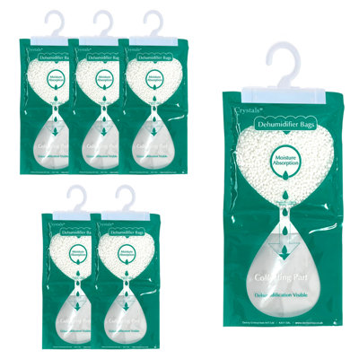 Crystals 6 Hanging Wardrobe Dehumidifier Bags Moisture Absorbers To Stop Damp & Mould from B&Q
