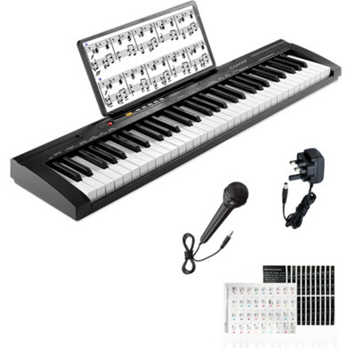 Crystals 61 Key Electronic Teaching Keyboard Digital Music Piano Instrument With Microphone from B&Q